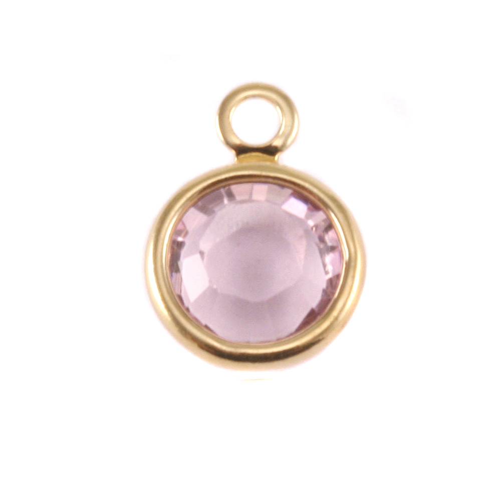 Charms & Solderable Accents Swarovski Crystal Channel Gold Charm (Alexandrite - JUNE)